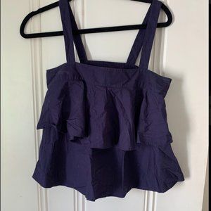 Navy blue peplum BP tank